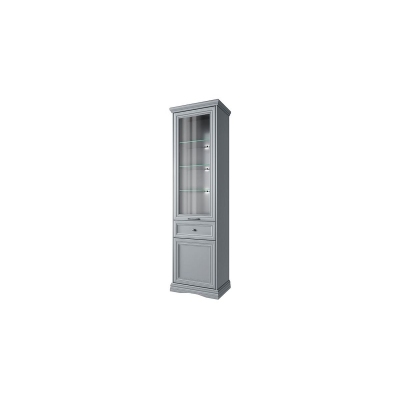 Шкаф с витриной Валенсия 1V1D1S серый
